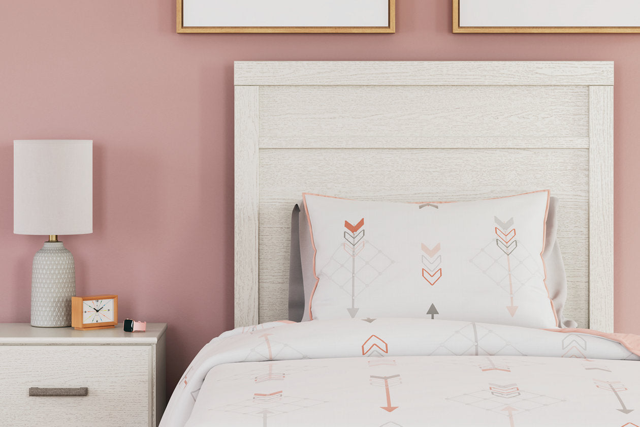 Stelsie White Twin Panel Bed - Ashley - Luna Furniture