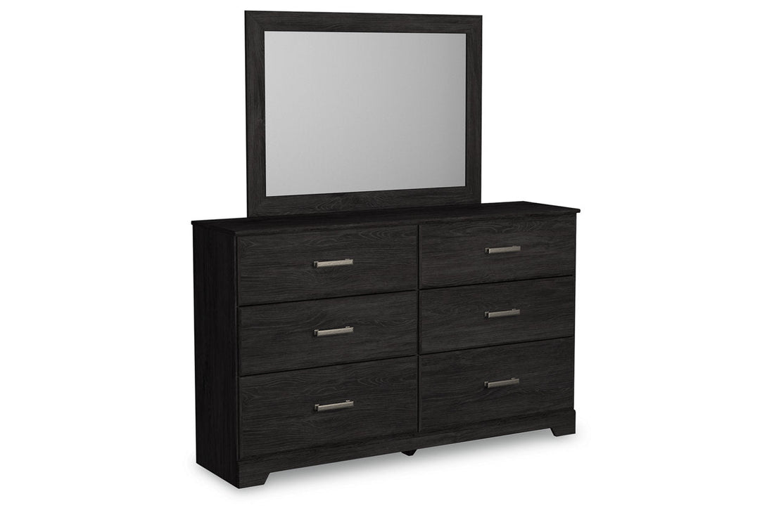 Belachime Charcoal Dresser and Mirror - Ashley - Luna Furniture