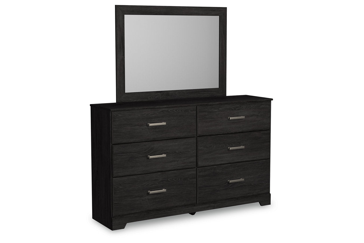 Belachime Charcoal Dresser and Mirror - Ashley - Luna Furniture