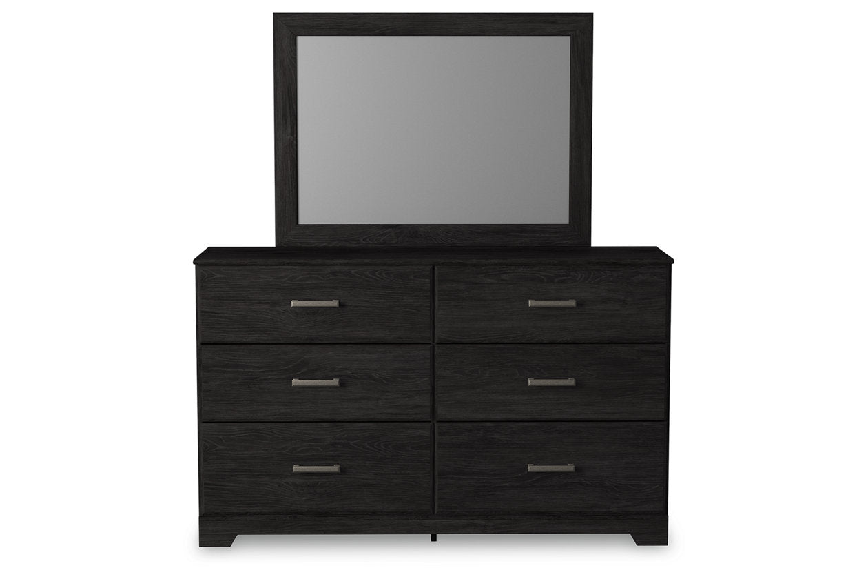 Belachime Charcoal Dresser and Mirror - Ashley - Luna Furniture
