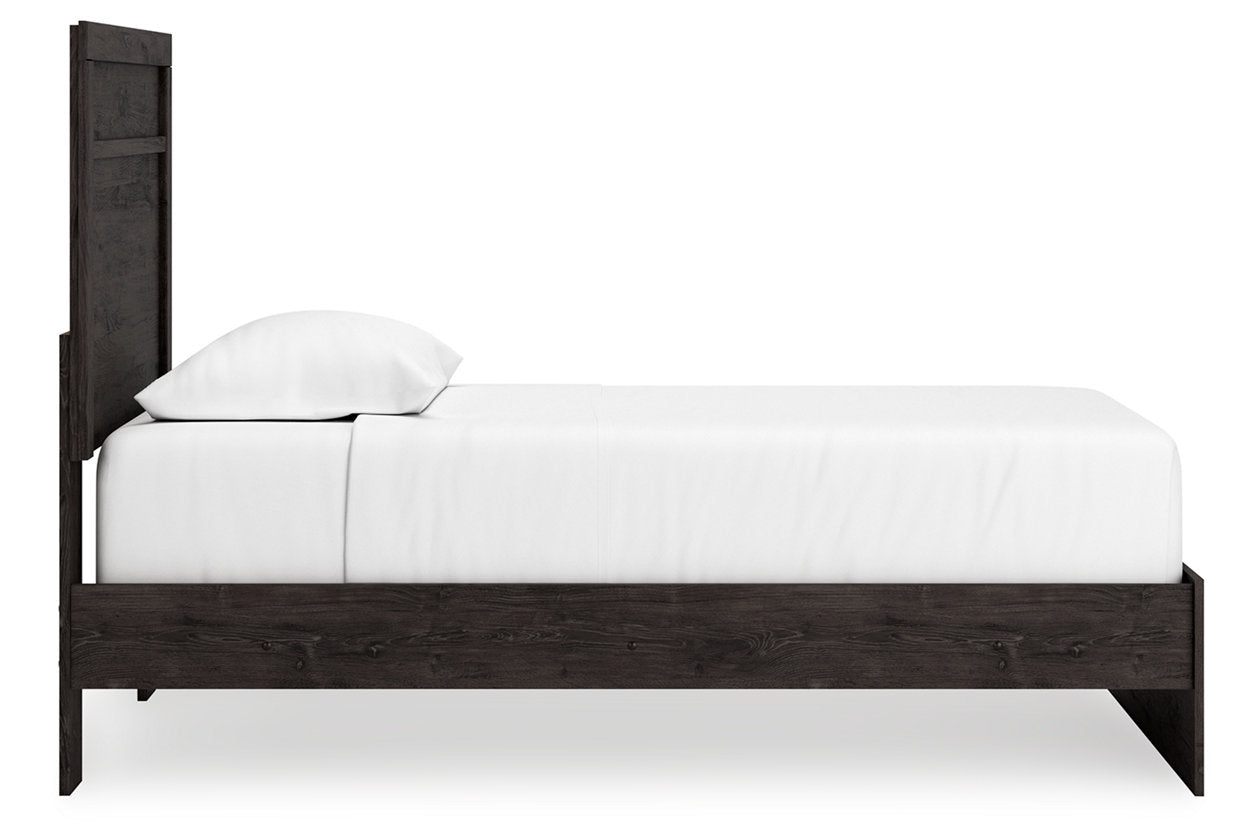 Belachime Charcoal Twin Panel Bed - Ashley - Luna Furniture