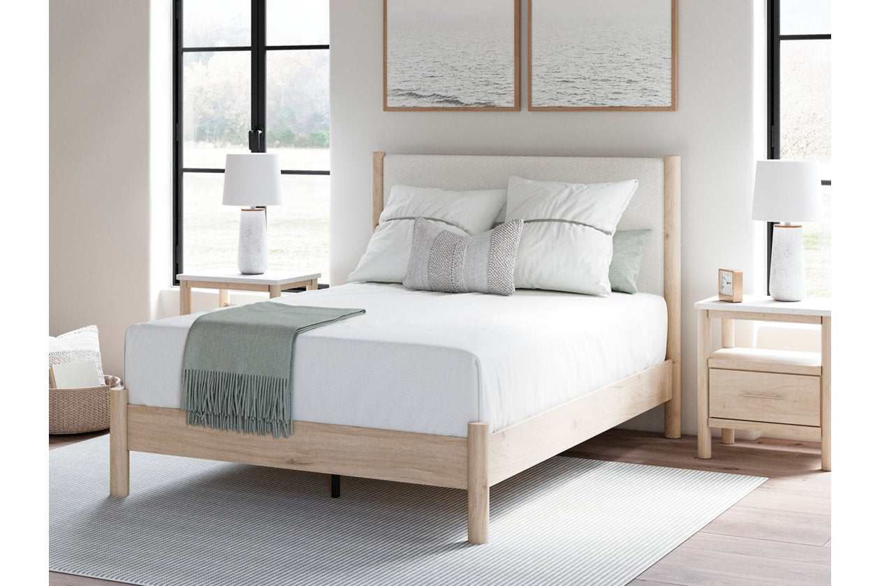 Cadmori Two-tone Queen Upholstered Platform Bed - Ashley - Luna Furniture