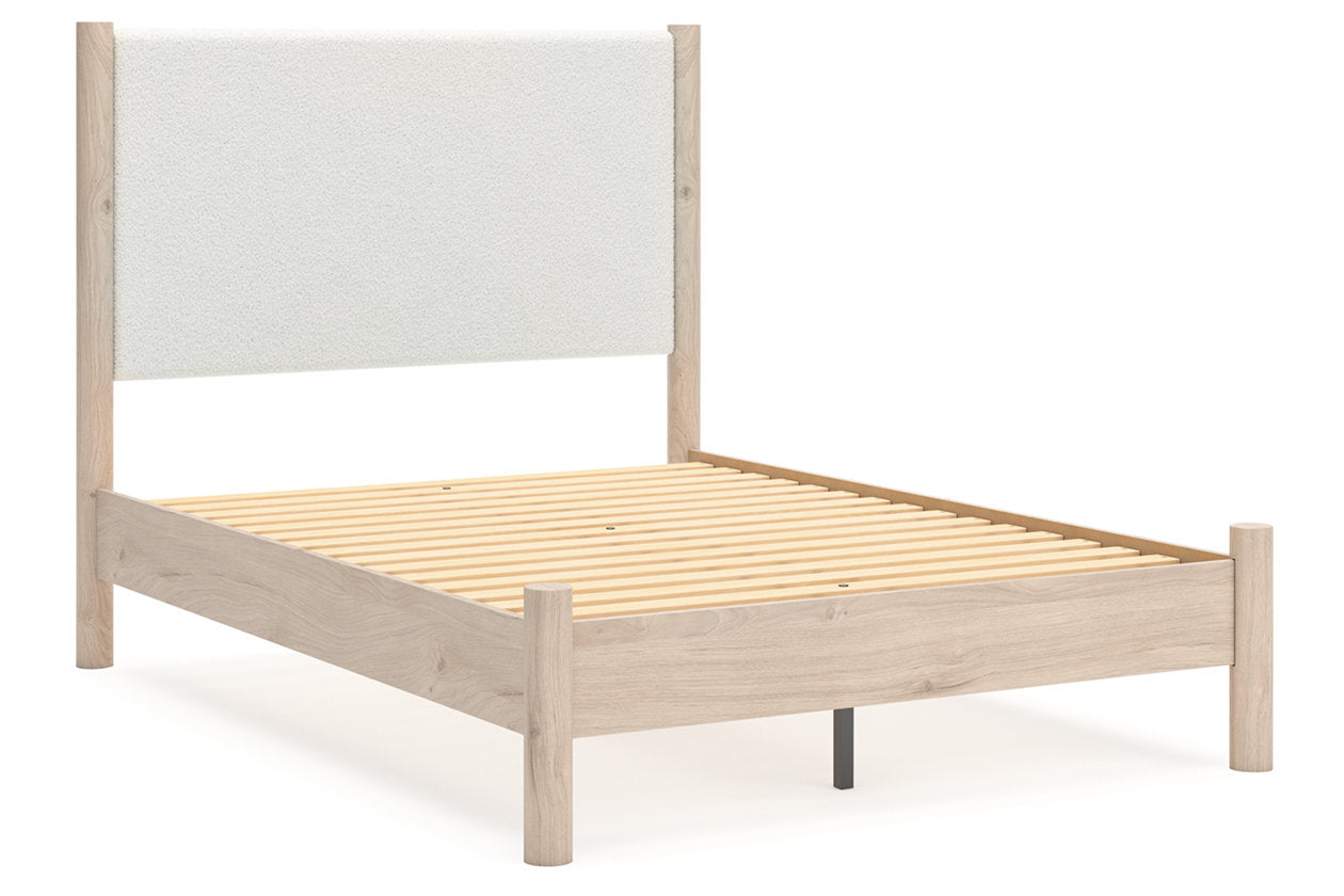 Cadmori Two-tone Full Upholstered Panel Bed - Ashley - Luna Furniture