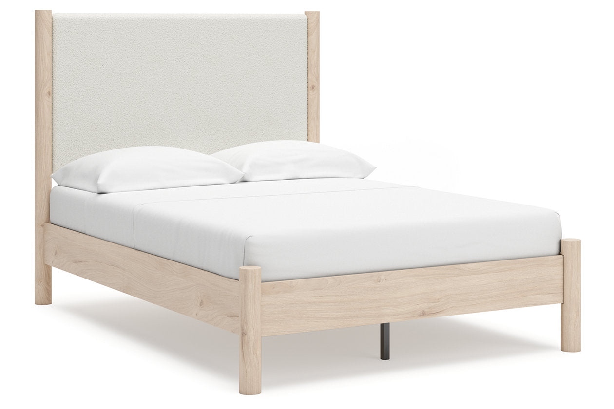 Cadmori Two-tone Full Upholstered Panel Bed - Ashley - Luna Furniture