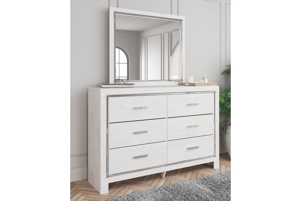 Altyra White Dresser and Mirror - Ashley - Luna Furniture