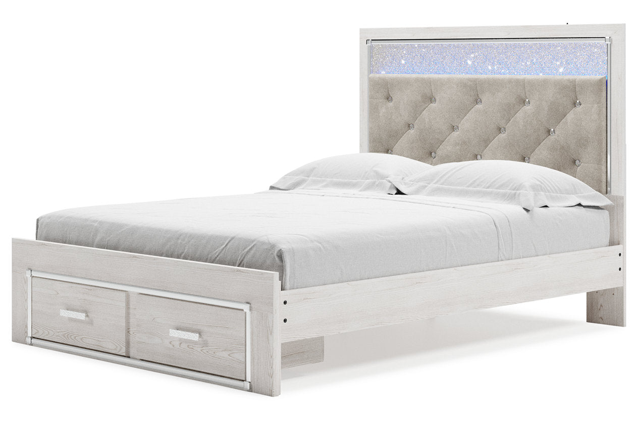 Altyra White Queen Upholstered Storage Bed - Ashley - Luna Furniture