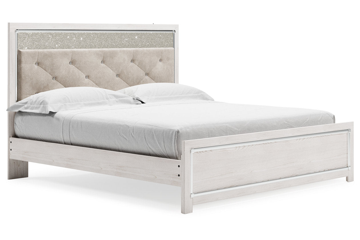 Altyra White King Platform Bed - Ashley - Luna Furniture