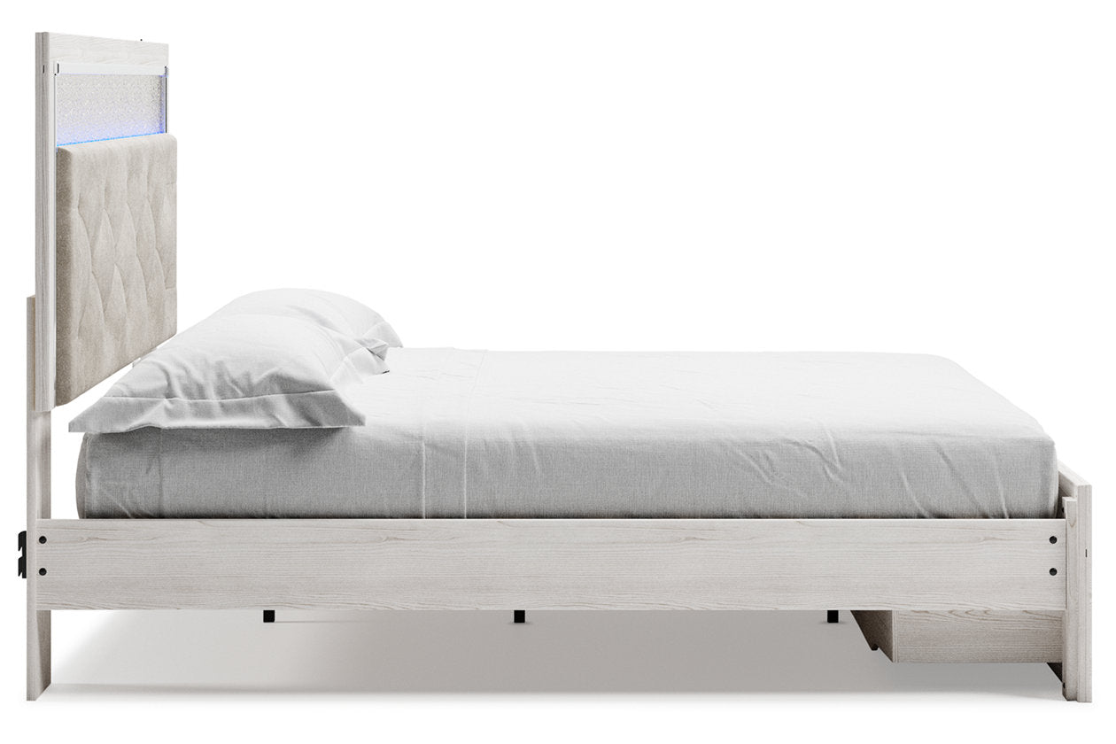 Altyra White King Upholstered Storage Bed from Ashley - Luna Furniture