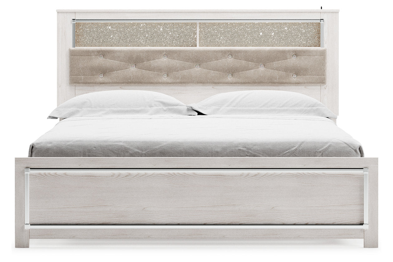 Altyra White King Platform Bookcase Bed - Ashley - Luna Furniture