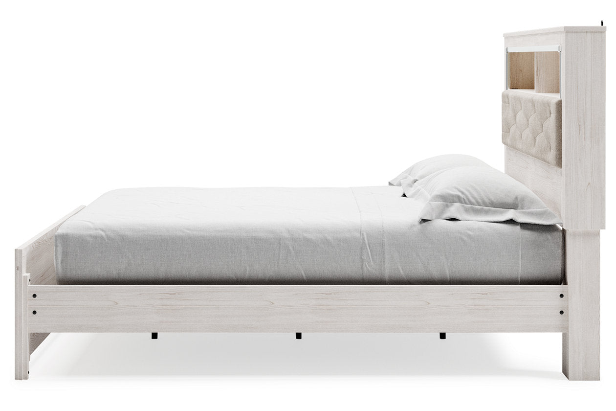 Altyra White King Platform Bookcase Bed - Ashley - Luna Furniture