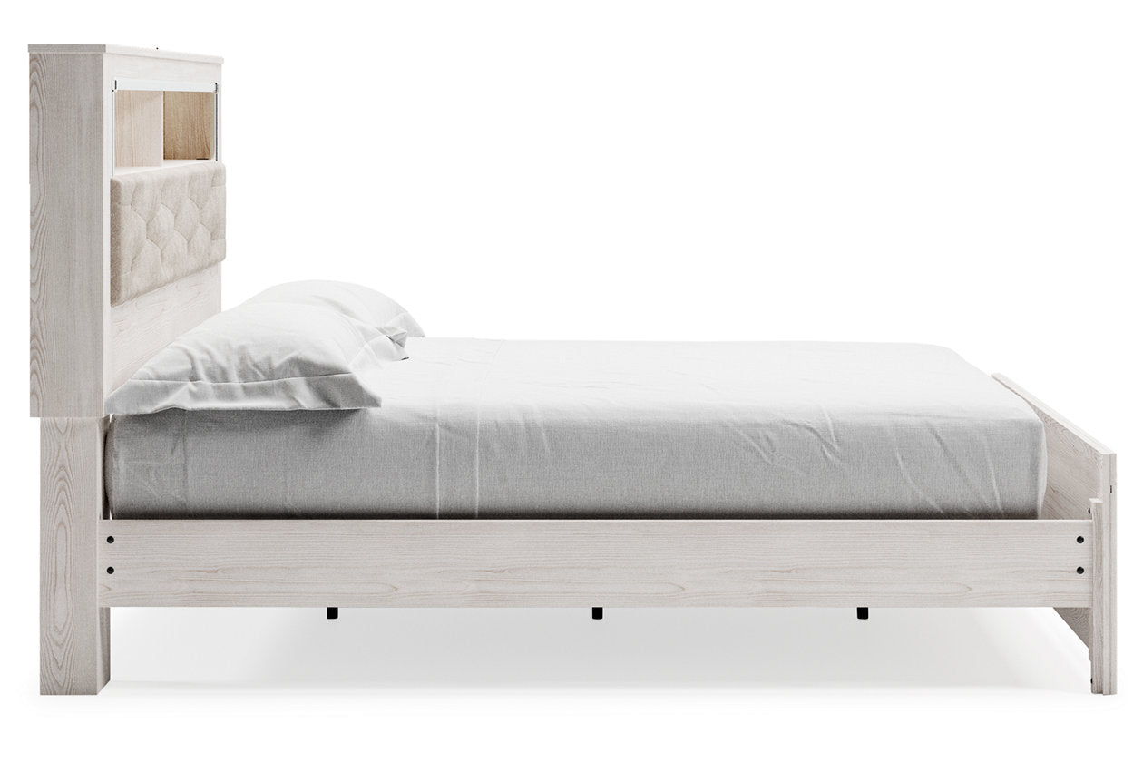 Altyra White King Platform Bookcase Bed - Ashley - Luna Furniture