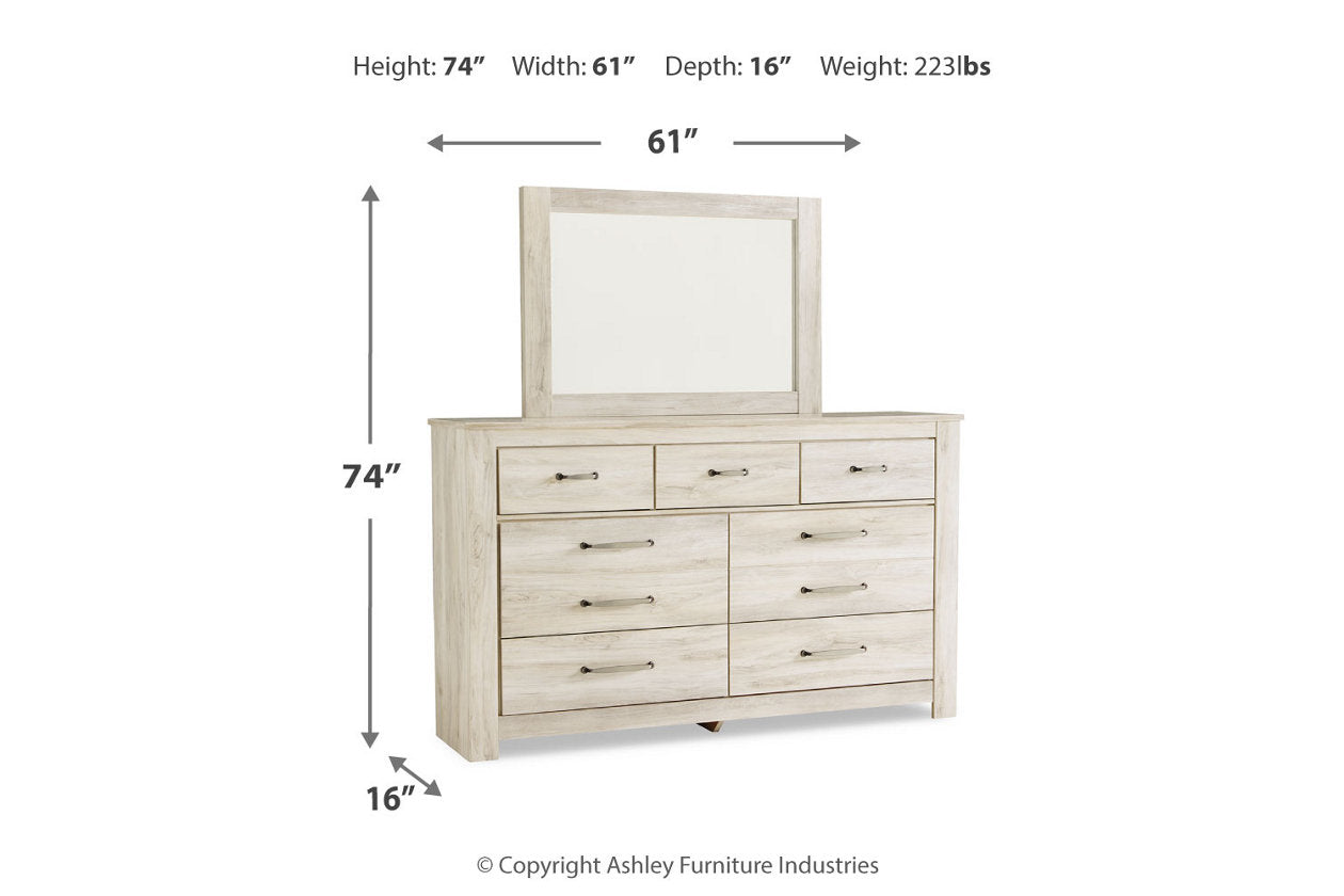 Bellaby Whitewash Dresser and Mirror - Ashley - Luna Furniture