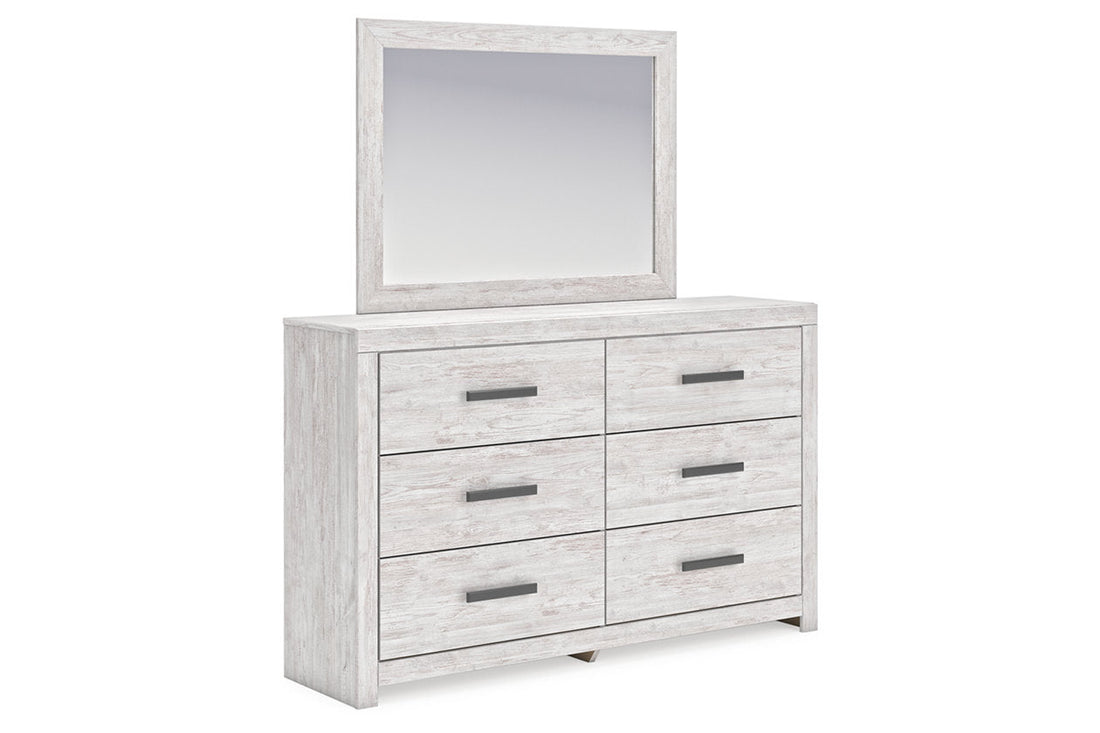 Cayboni Whitewash Dresser and Mirror - Ashley - Luna Furniture