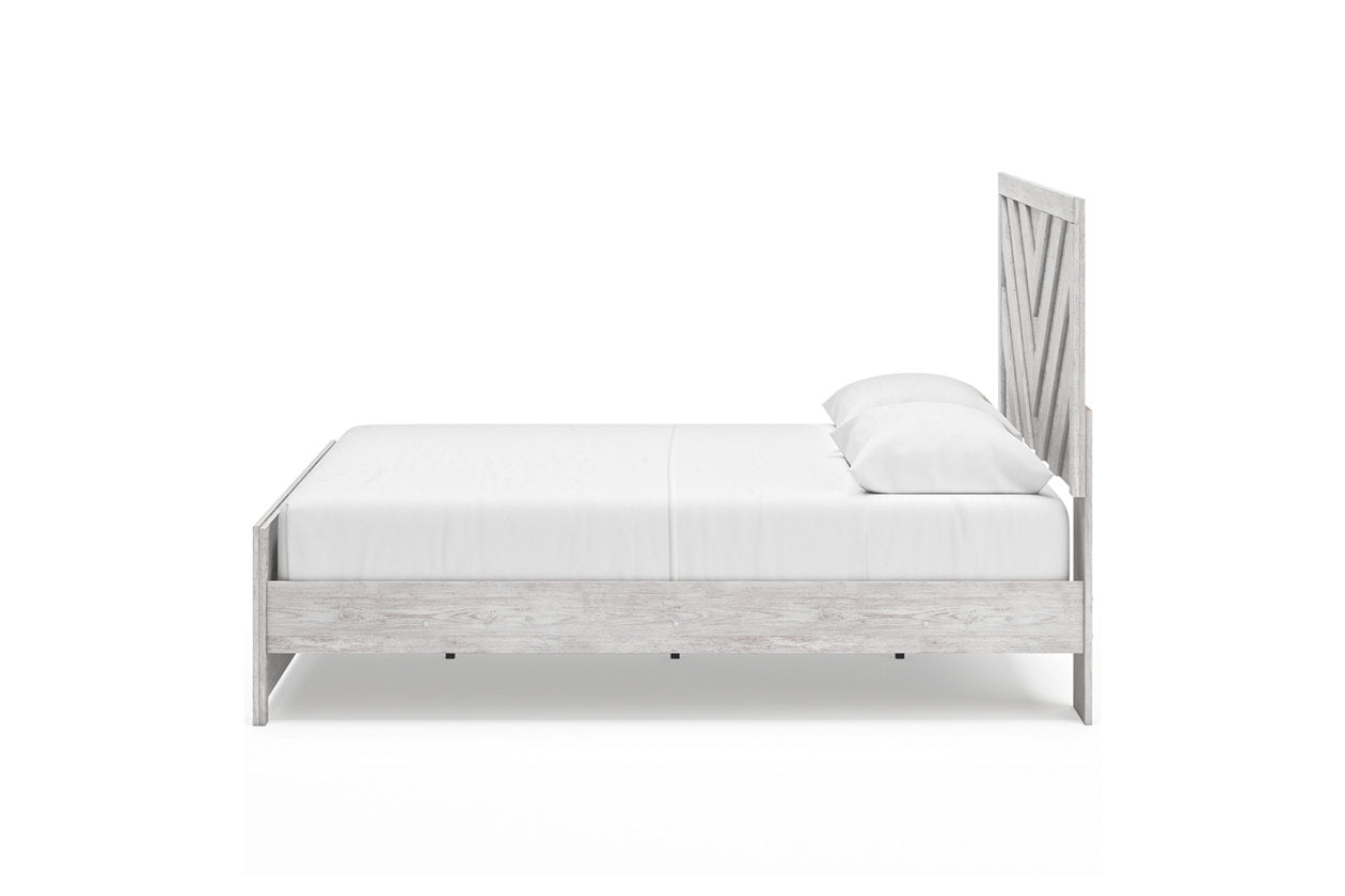 Cayboni Whitewash Queen Panel Bed - Ashley - Luna Furniture