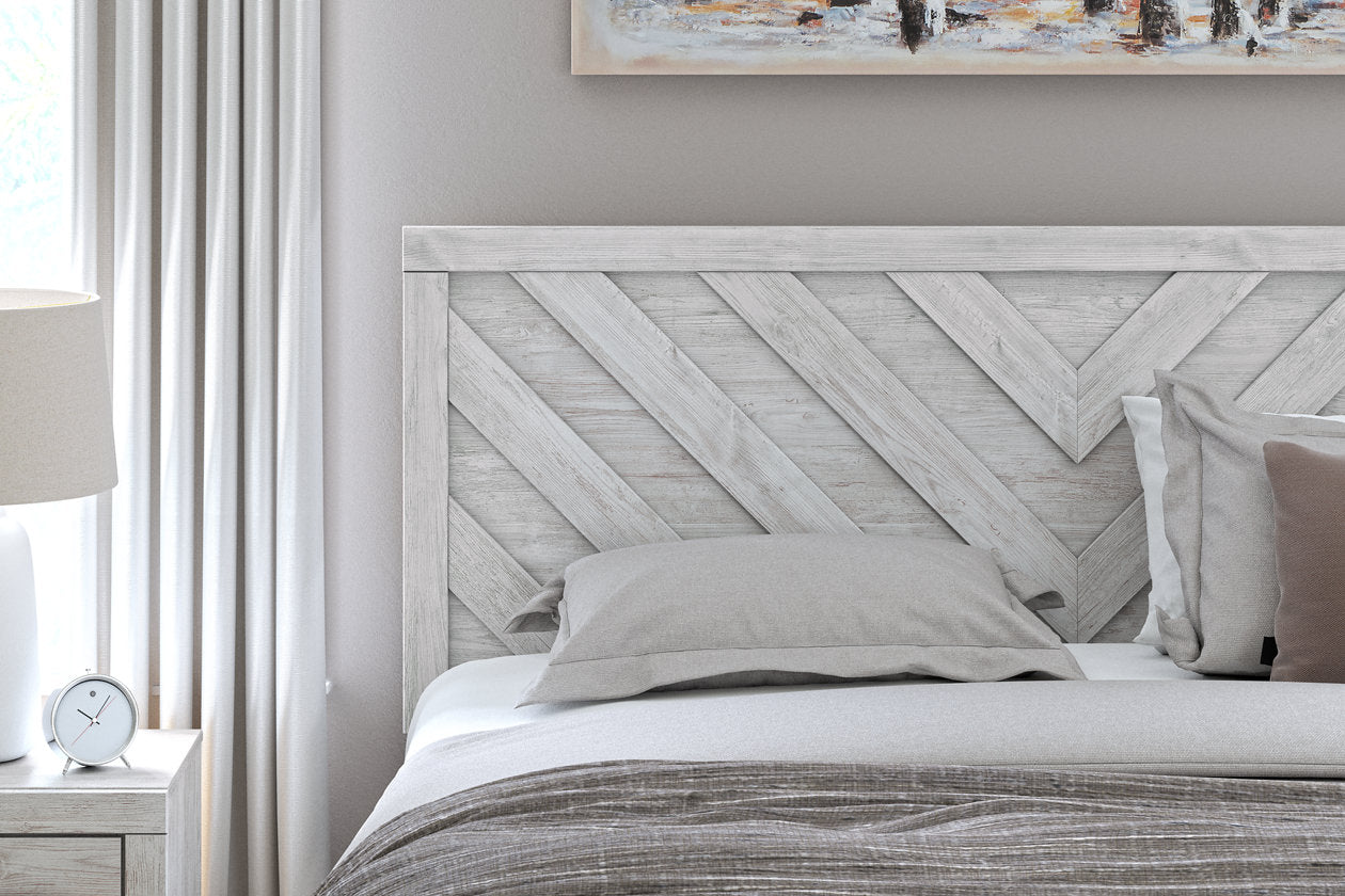 Cayboni Whitewash King Panel Bed - Ashley - Luna Furniture