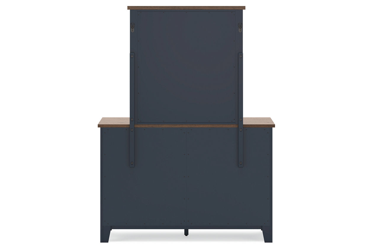 Landocken Brown/Blue Dresser and Mirror - Ashley - Luna Furniture
