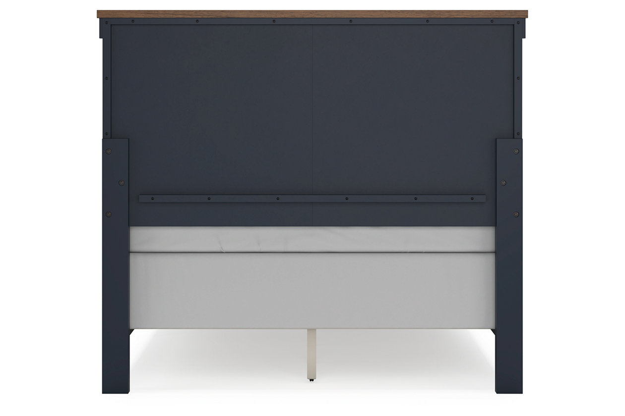 Landocken Brown/Blue Full Panel Bed - Ashley - Luna Furniture