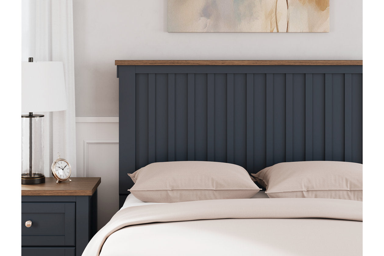 Landocken Brown/Blue Full Panel Bed - Ashley - Luna Furniture