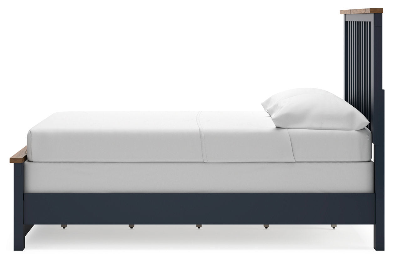 Landocken Brown/Blue Full Panel Bed - Ashley - Luna Furniture