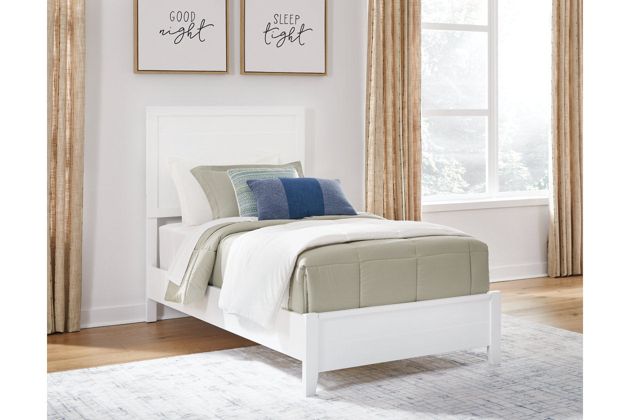 Binterglen White Twin Panel Bed - Ashley - Luna Furniture