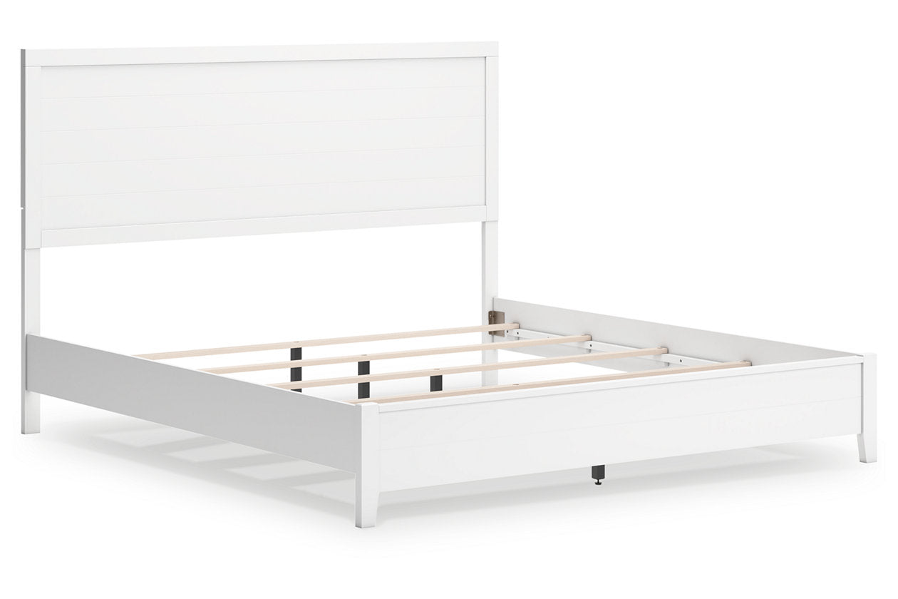 Binterglen White King Panel Bed - Ashley - Luna Furniture