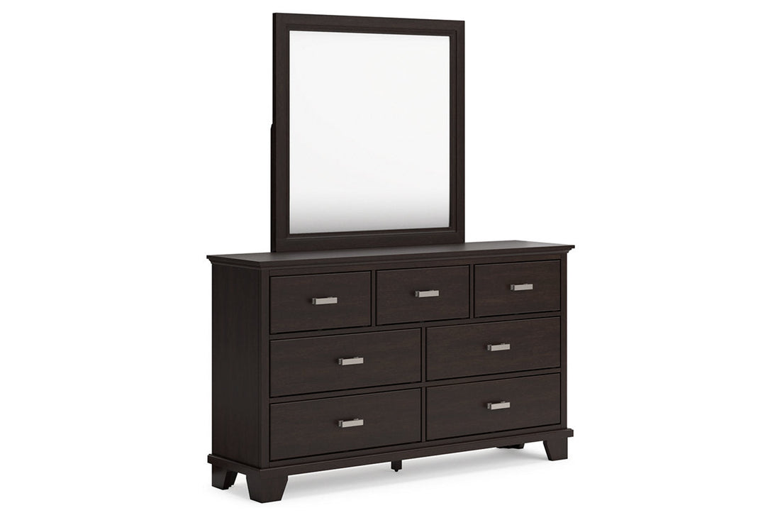 Covetown Dark Brown Dresser and Mirror - Ashley - Luna Furniture