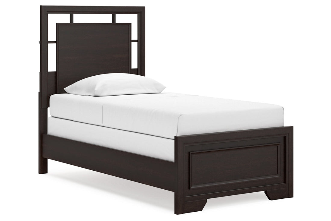 Covetown Dark Brown Twin Panel Bed - Ashley - Luna Furniture
