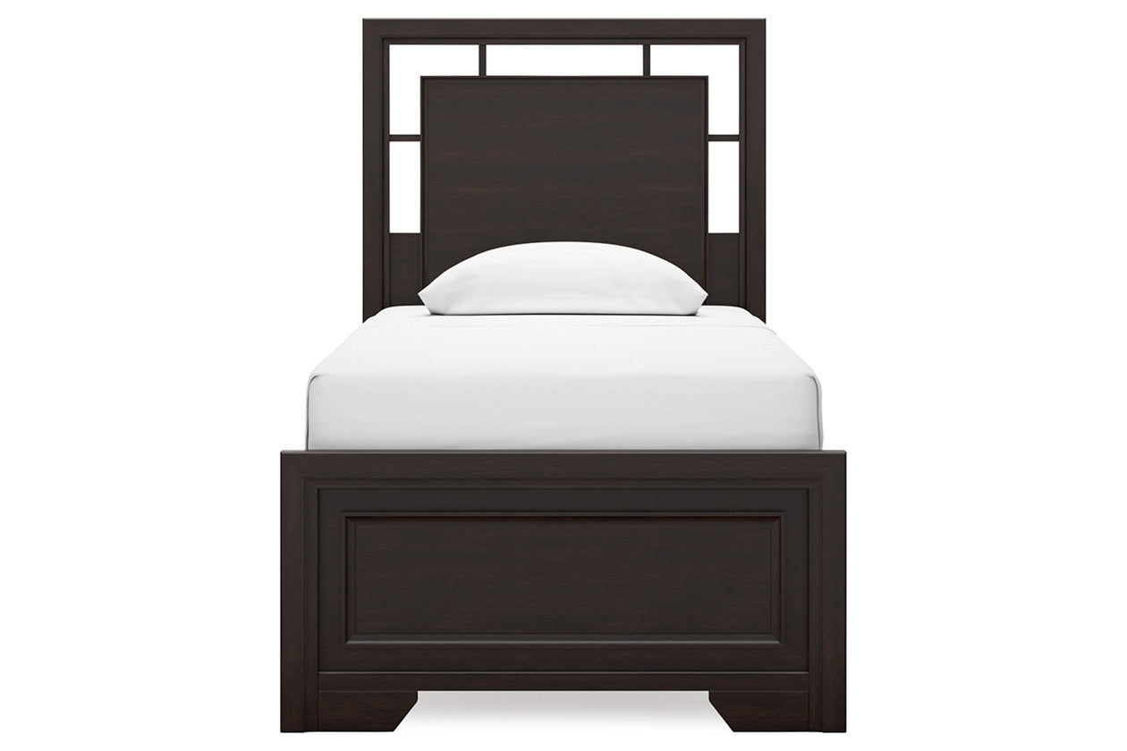 Covetown Dark Brown Twin Panel Bed - Ashley - Luna Furniture