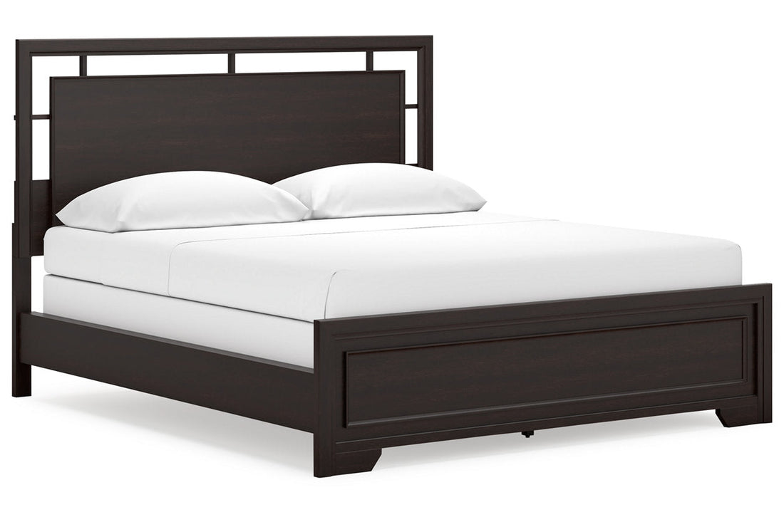 Covetown Dark Brown California King Panel Bed - Ashley - Luna Furniture