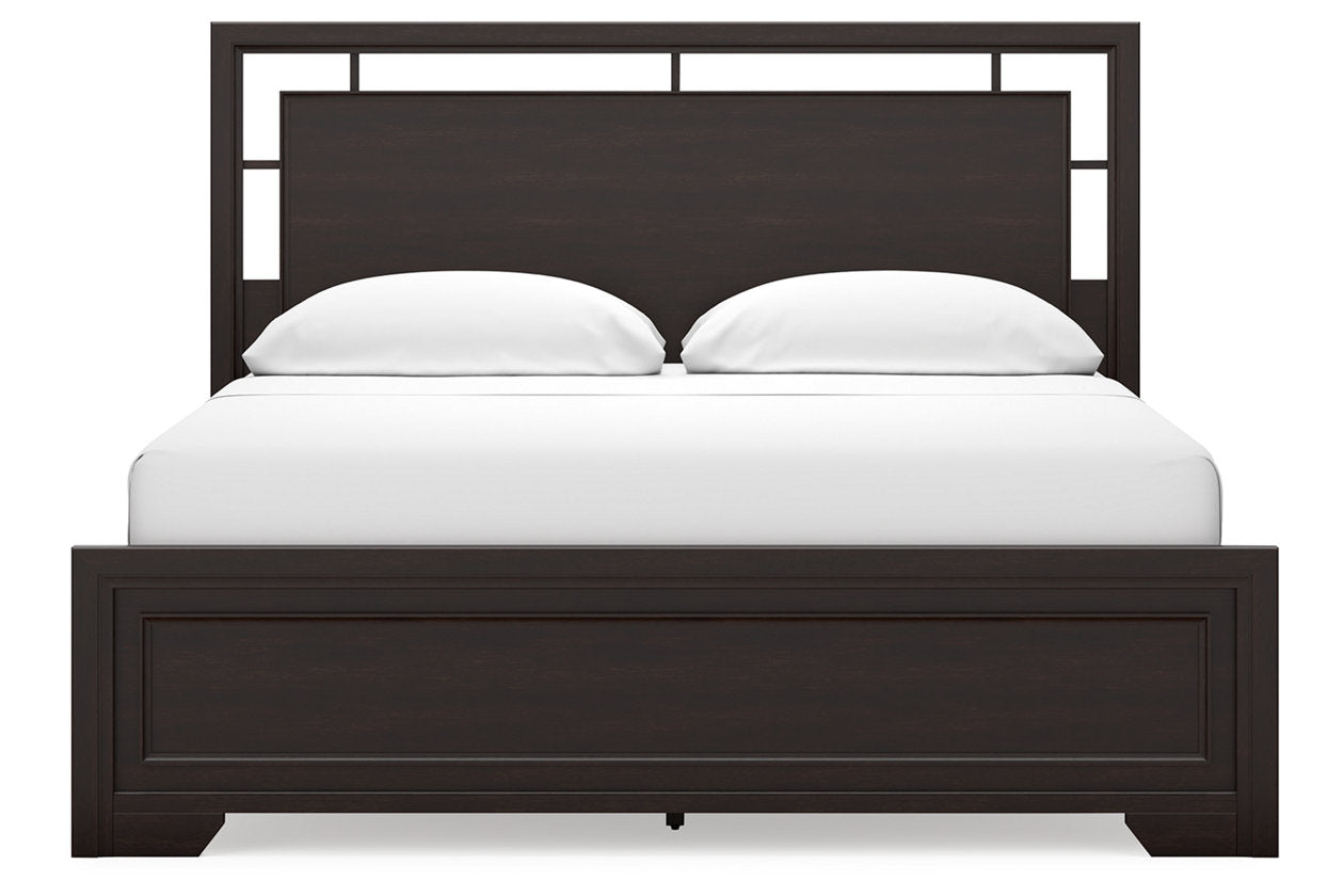 Covetown Dark Brown California King Panel Bed - Ashley - Luna Furniture