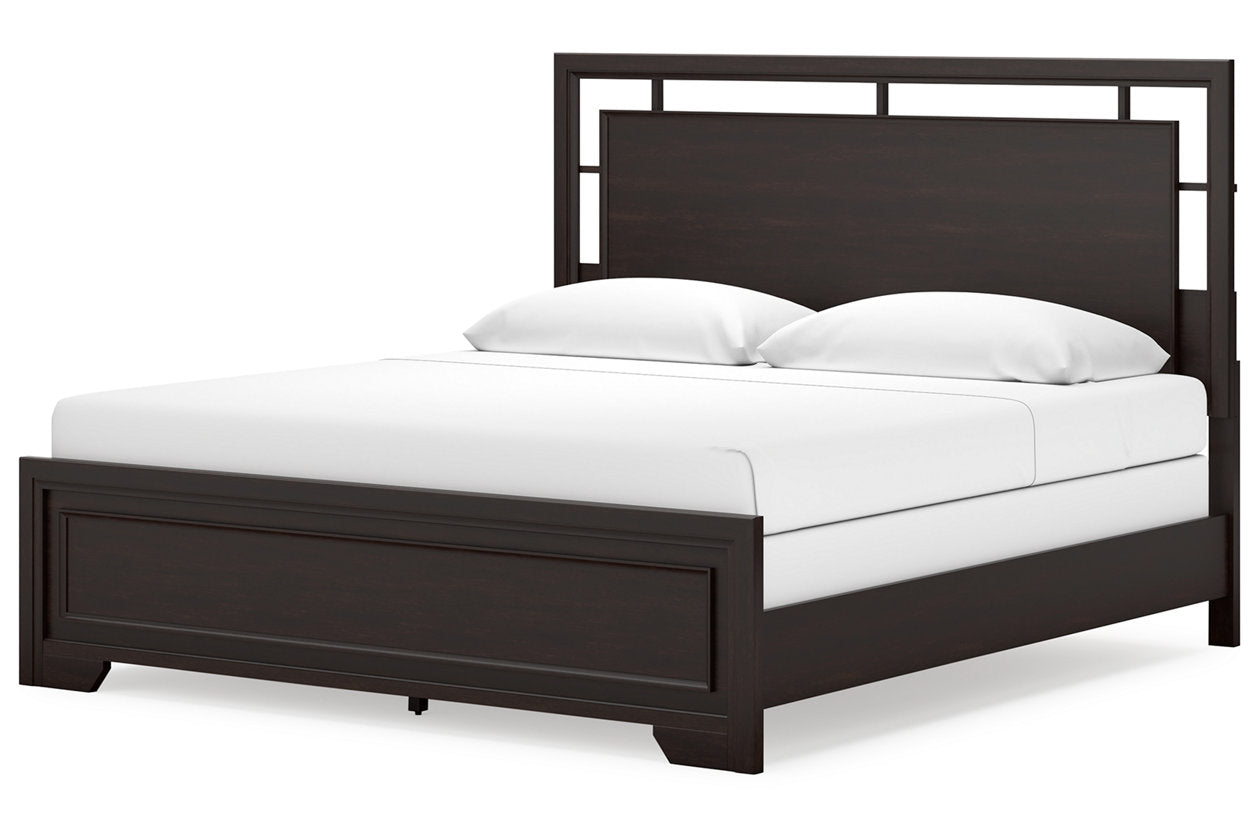 Covetown Dark Brown King Panel Bed - Ashley - Luna Furniture
