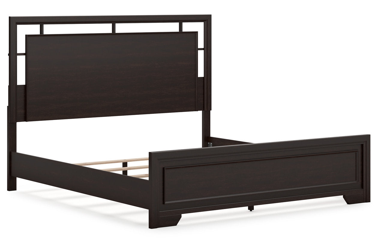 Covetown Dark Brown King Panel Bed - Ashley - Luna Furniture