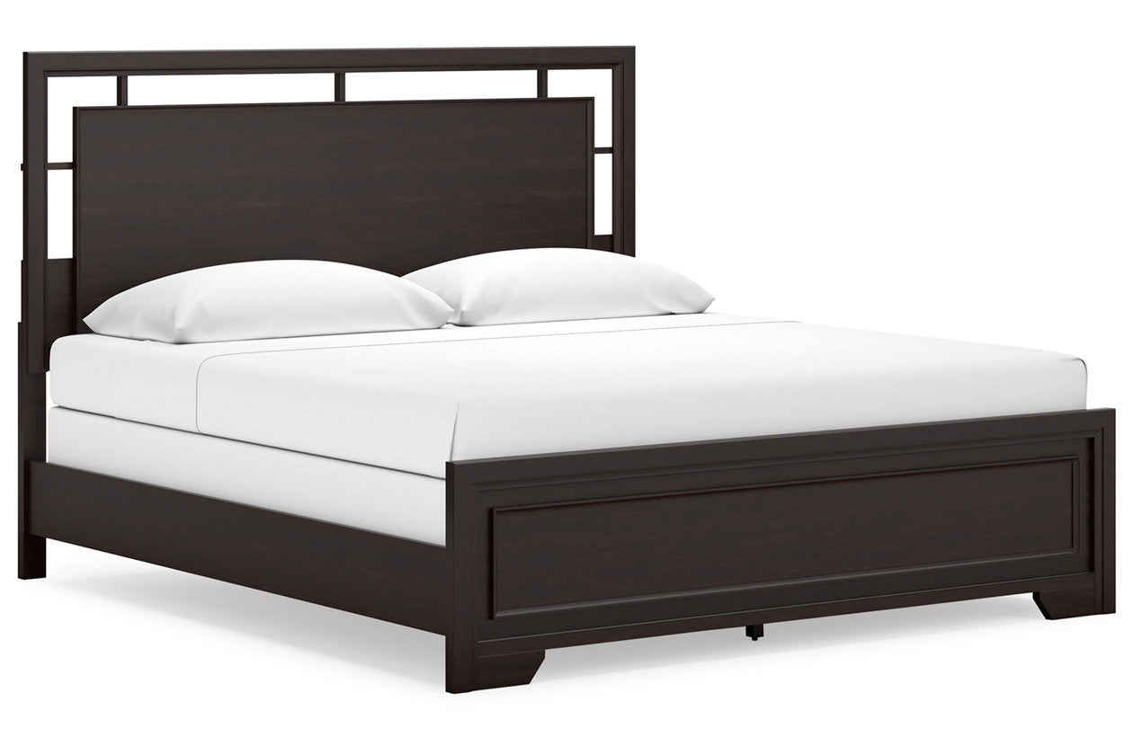 Covetown Dark Brown King Panel Bed - Ashley - Luna Furniture