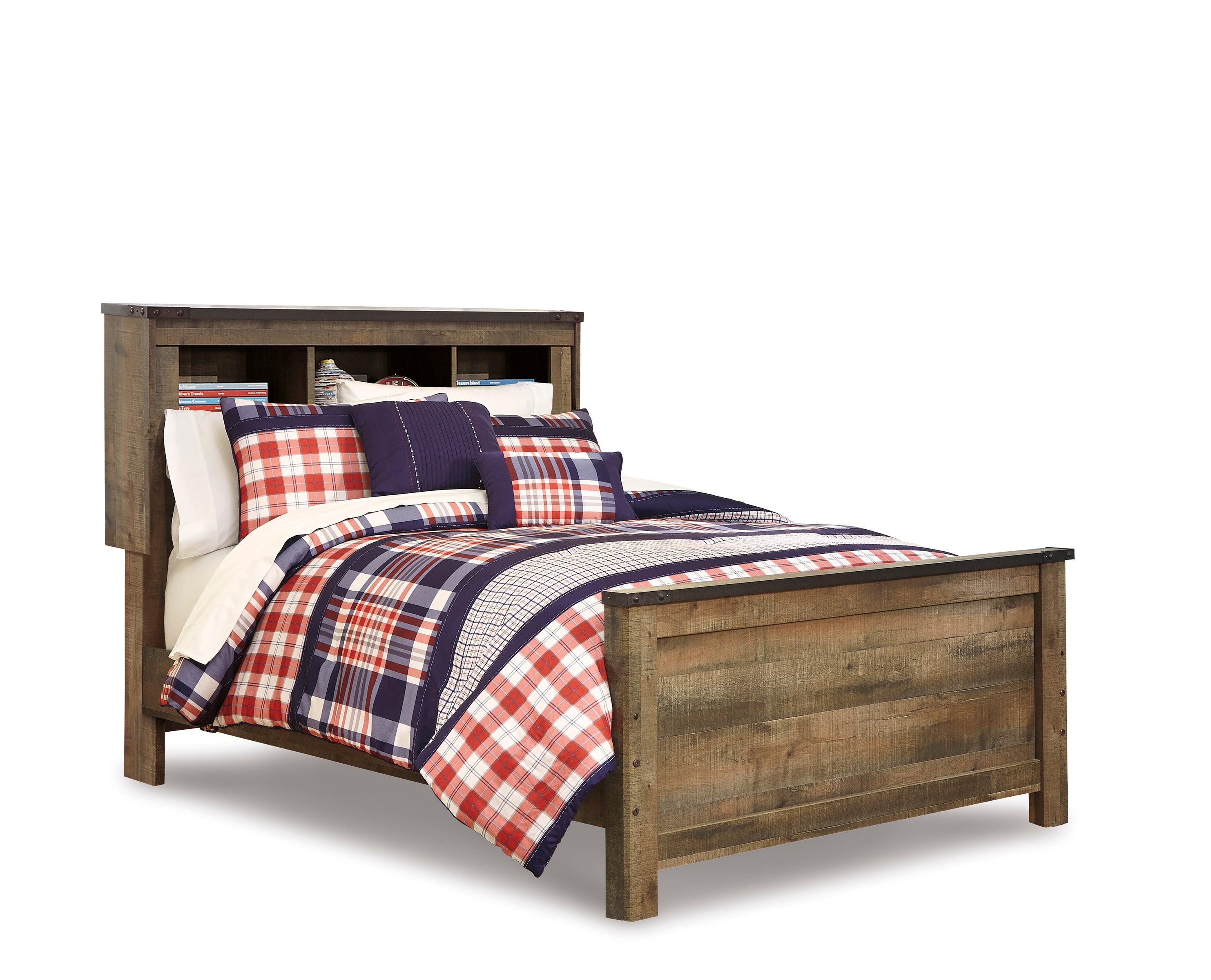 Trinell Brown Full Bookcase Panel Bed - Ashley - Luna Furniture