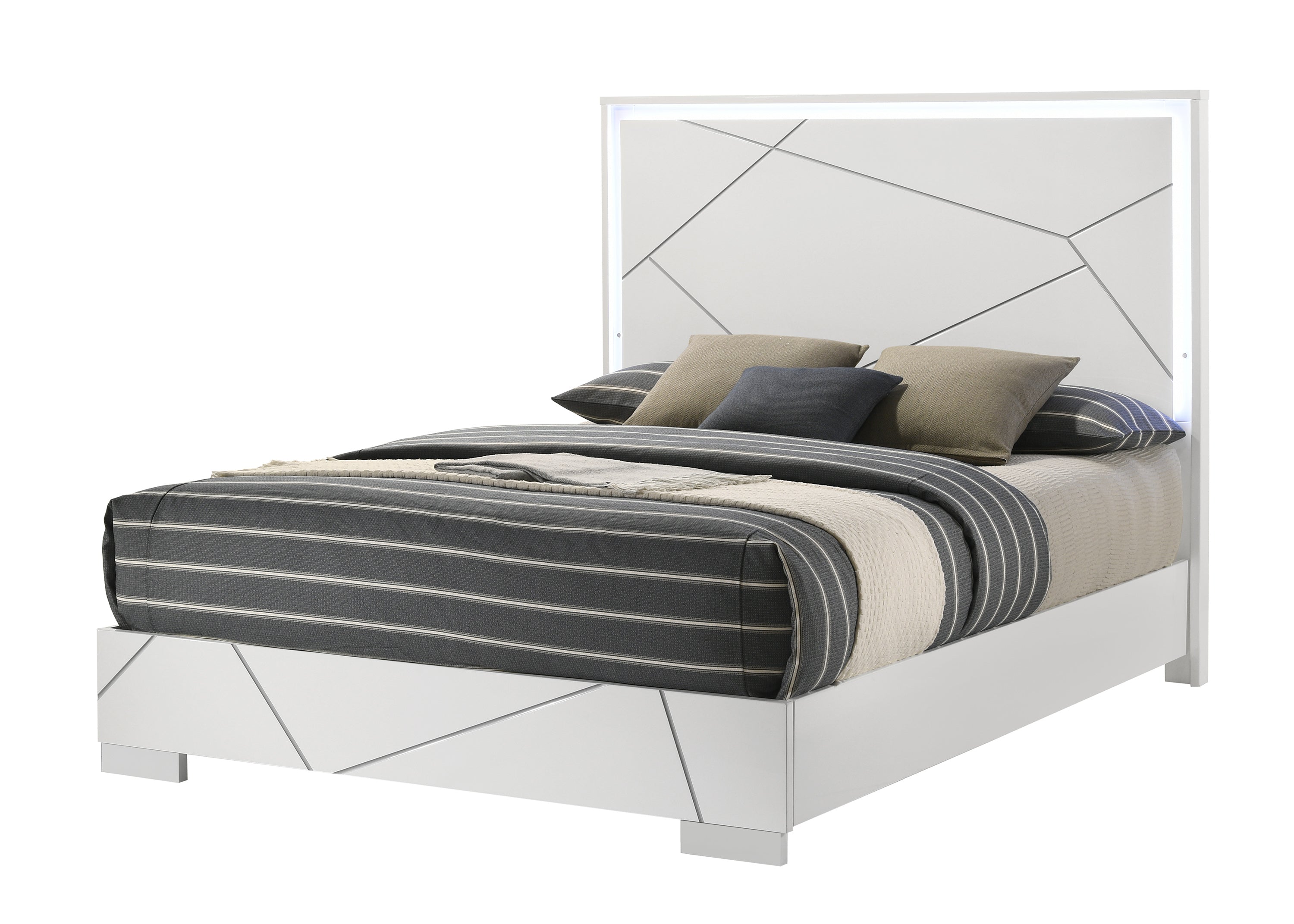 Ayla White King Panel Bed from Crown Mark - Luna Furniture