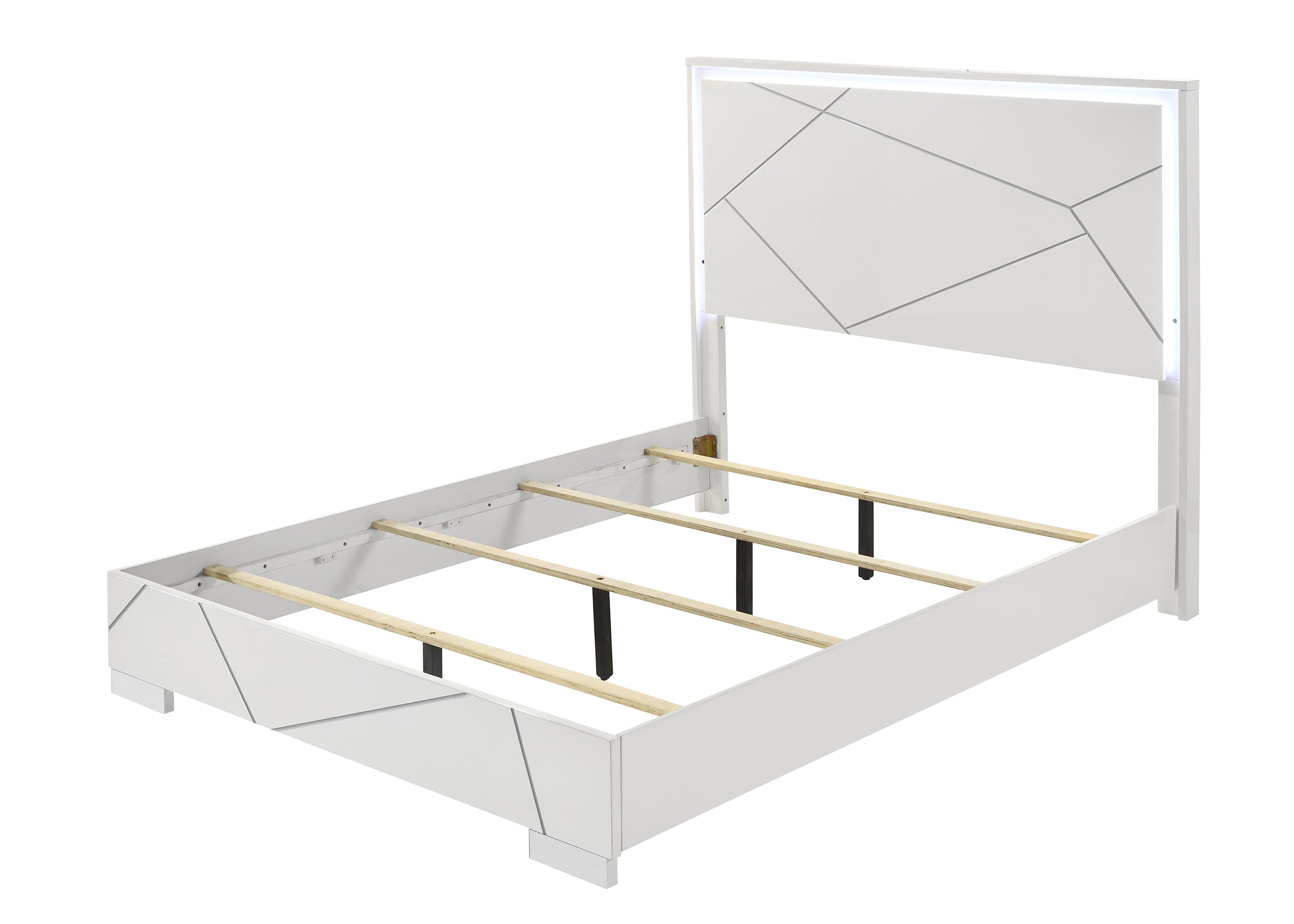 Ayla White King Panel Bed from Crown Mark - Luna Furniture