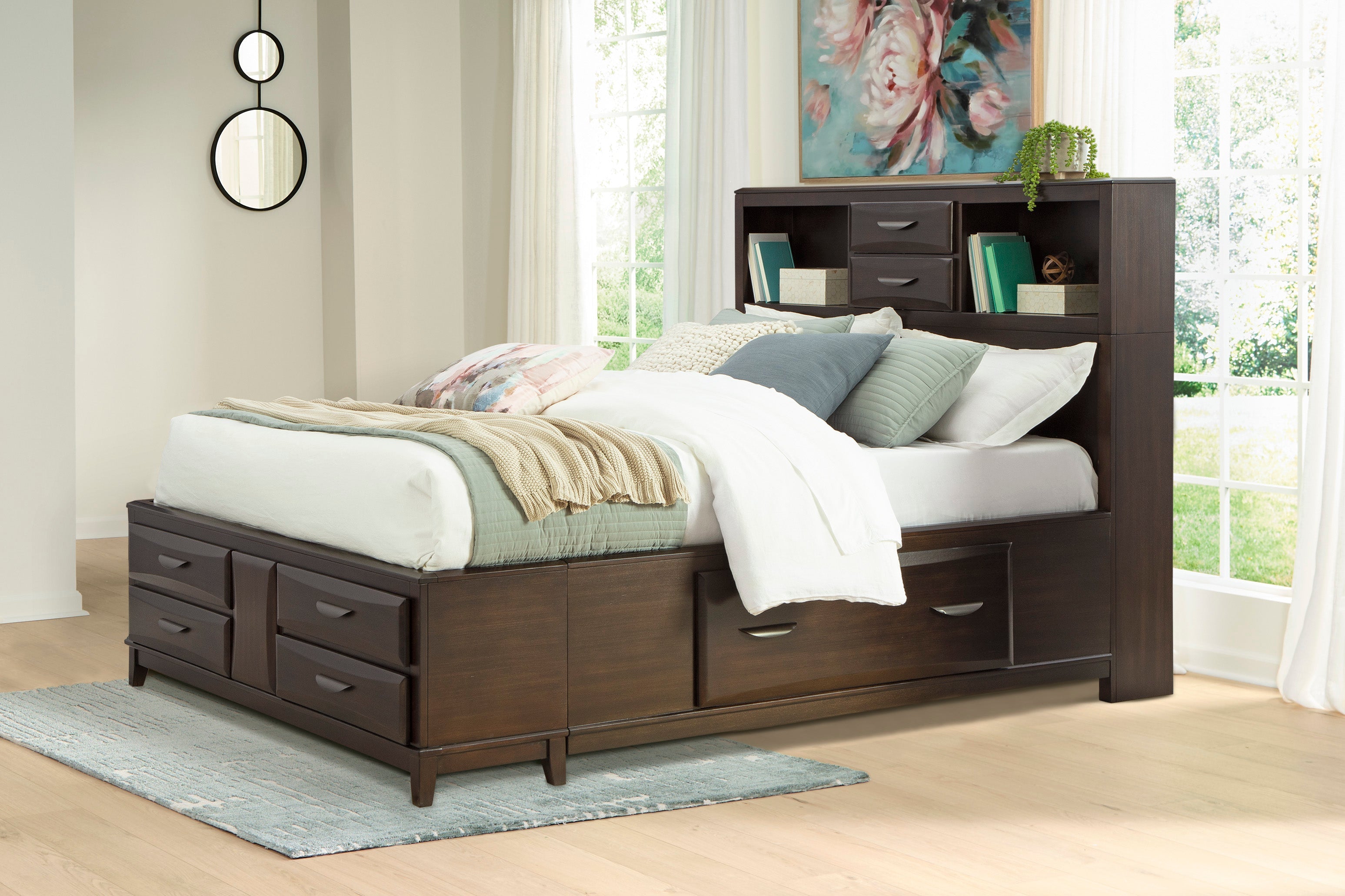 Vanmore Dark Brown Queen Storage Bed from Ashley - Luna Furniture