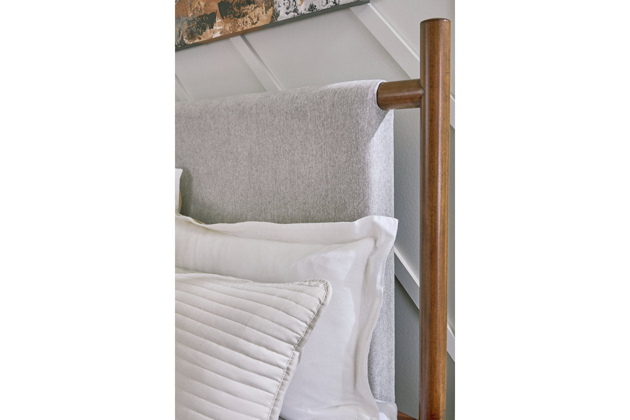 Lyncott Brown California King Upholstered Bed - Ashley - Luna Furniture