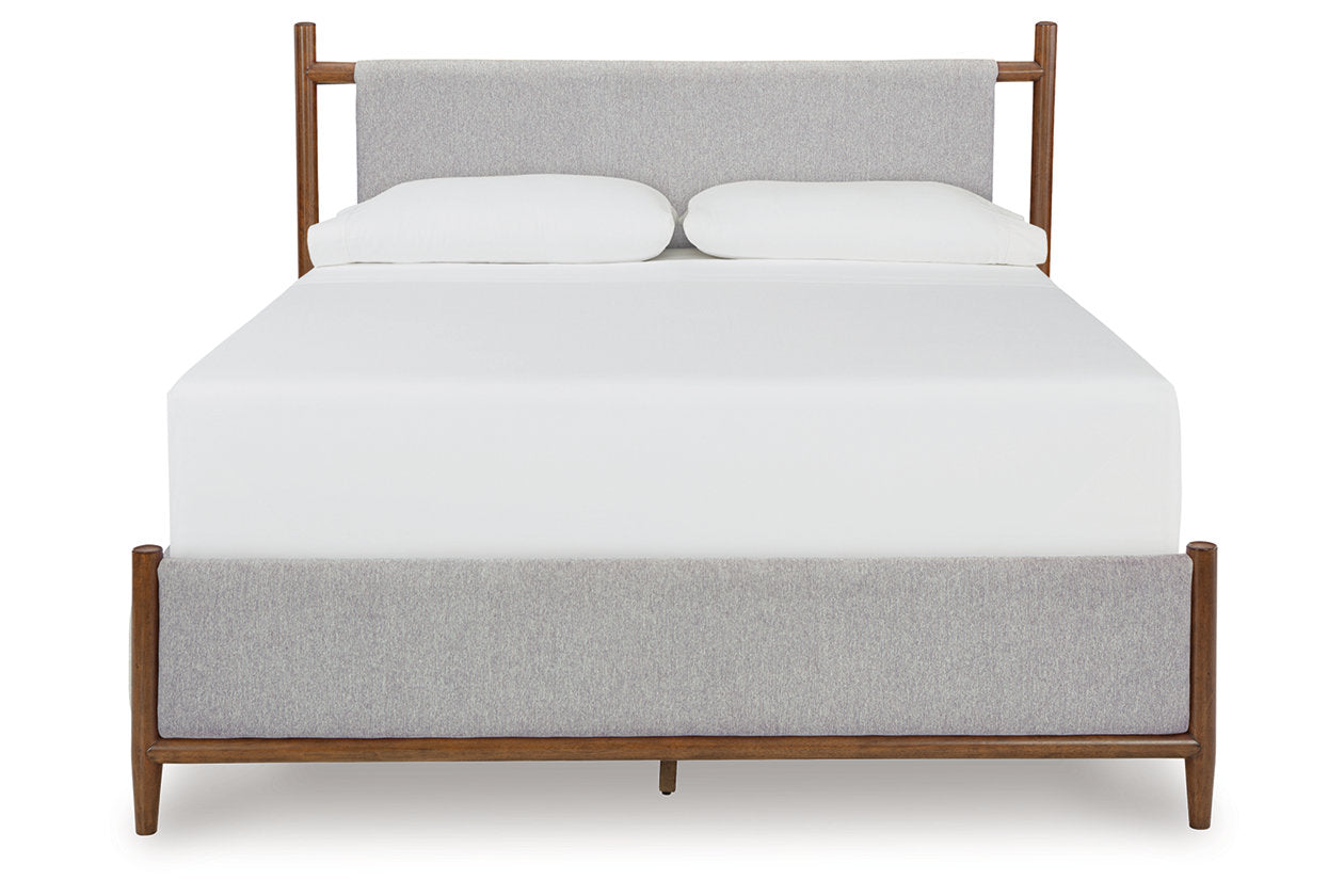 Lyncott Brown King Upholstered Bed - Ashley - Luna Furniture