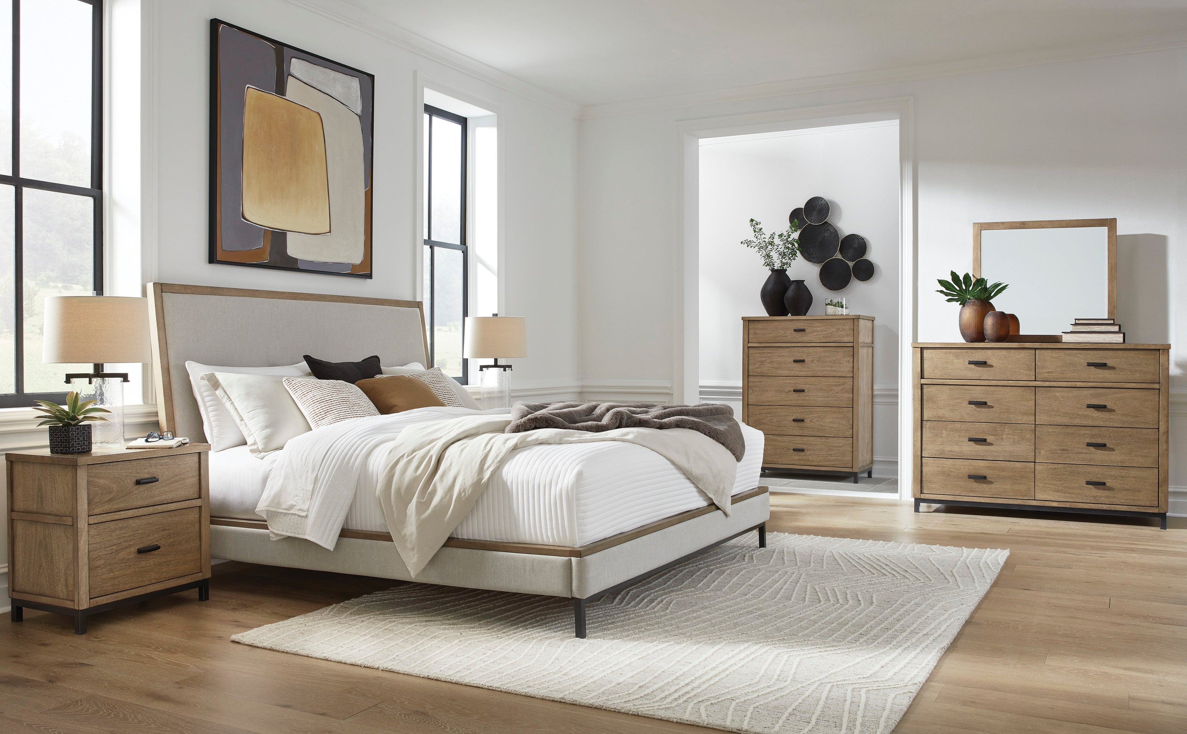 Tomtyn Light Brown Upholstered Bedroom Set from Ashley - Luna Furniture