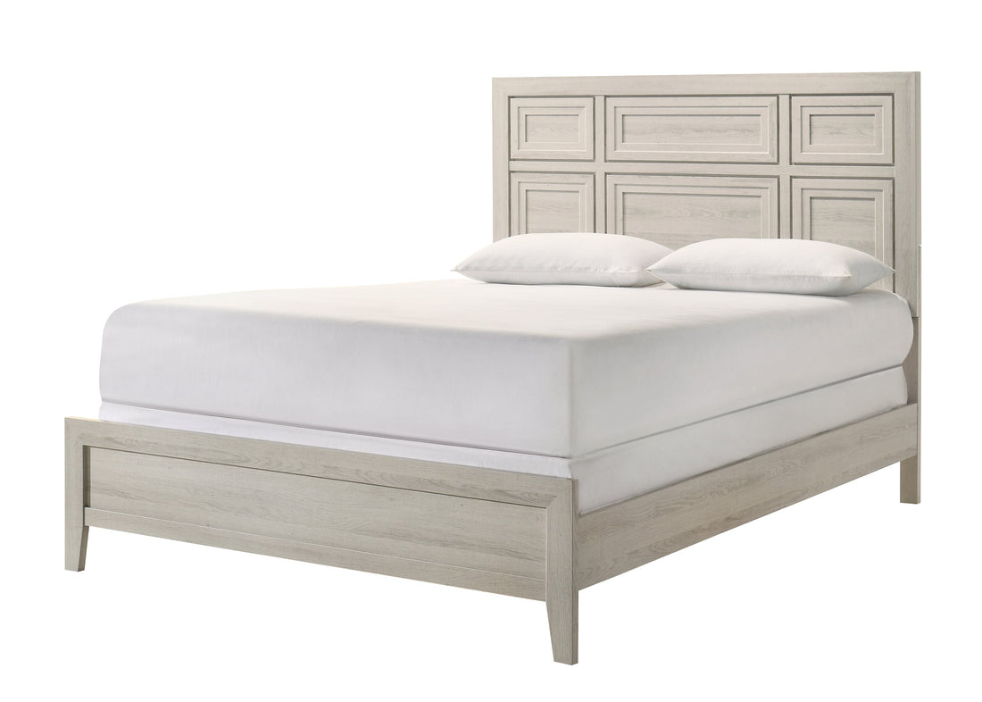 Lorraine Antique White Queen Panel Bed from Crown Mark - Luna Furniture