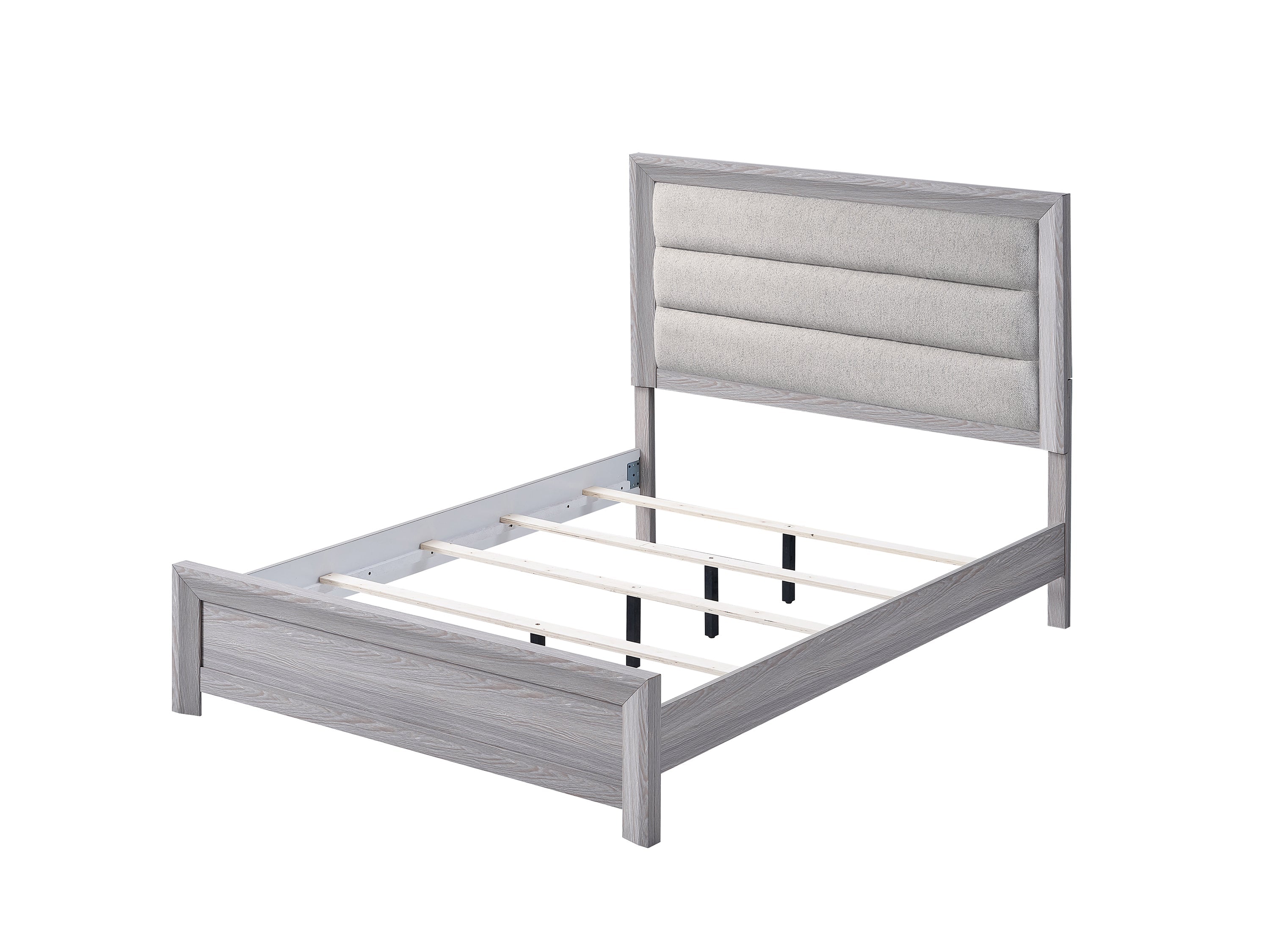 Adelaide Driftwood King Upholstered Panel Bed from Crown Mark - Luna Furniture