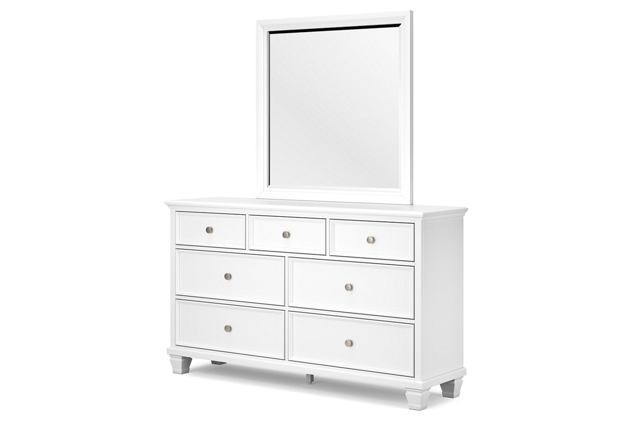 Fortman White Dresser and Mirror - Ashley - Luna Furniture