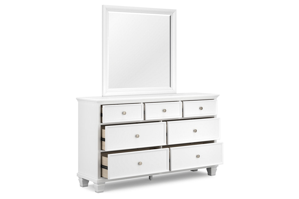 Fortman White Dresser and Mirror - Ashley - Luna Furniture