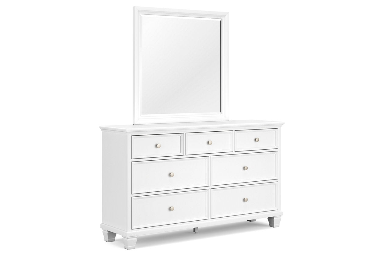 Fortman White Dresser and Mirror - Ashley - Luna Furniture