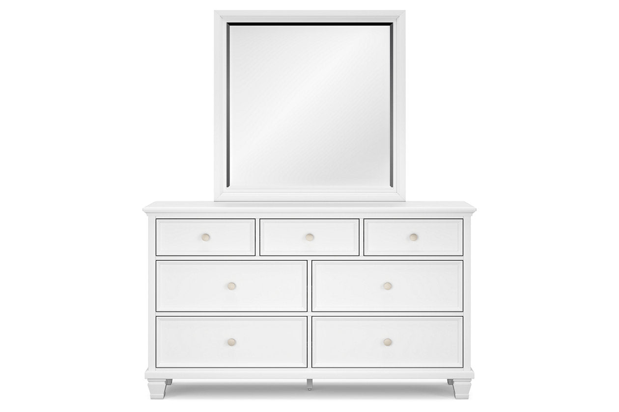 Fortman White Dresser and Mirror - Ashley - Luna Furniture