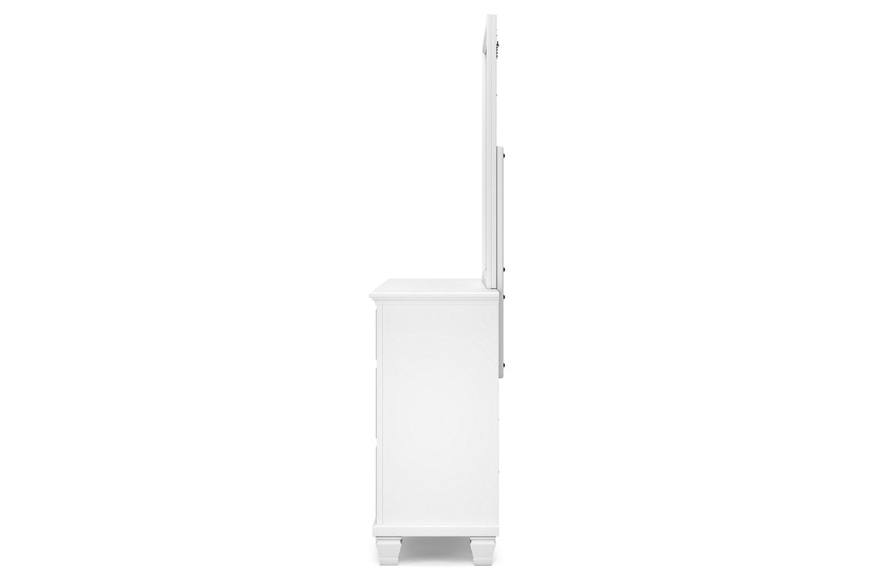 Fortman White Dresser and Mirror - Ashley - Luna Furniture