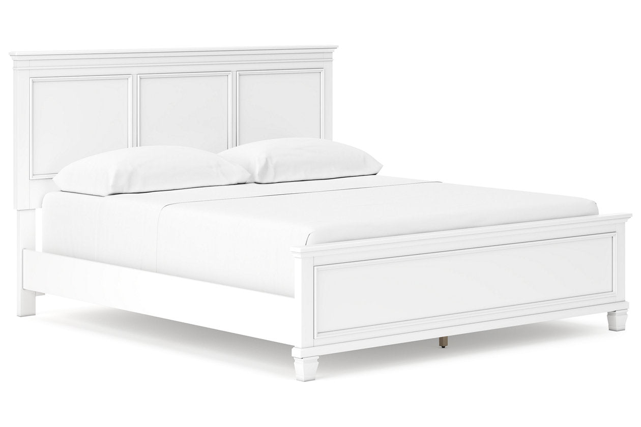 Fortman White California King Panel Bed - Ashley - Luna Furniture
