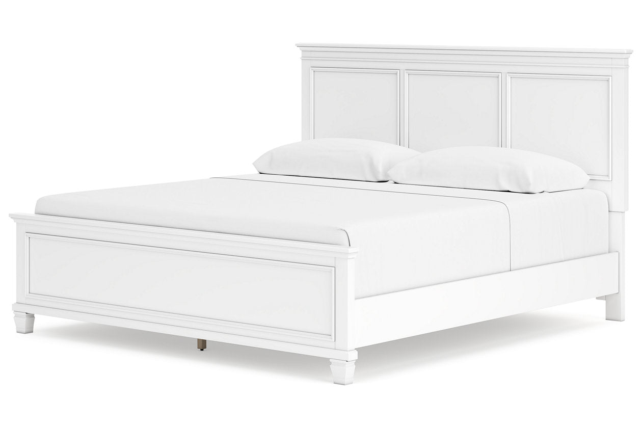 Fortman White King Panel Bed - Ashley - Luna Furniture