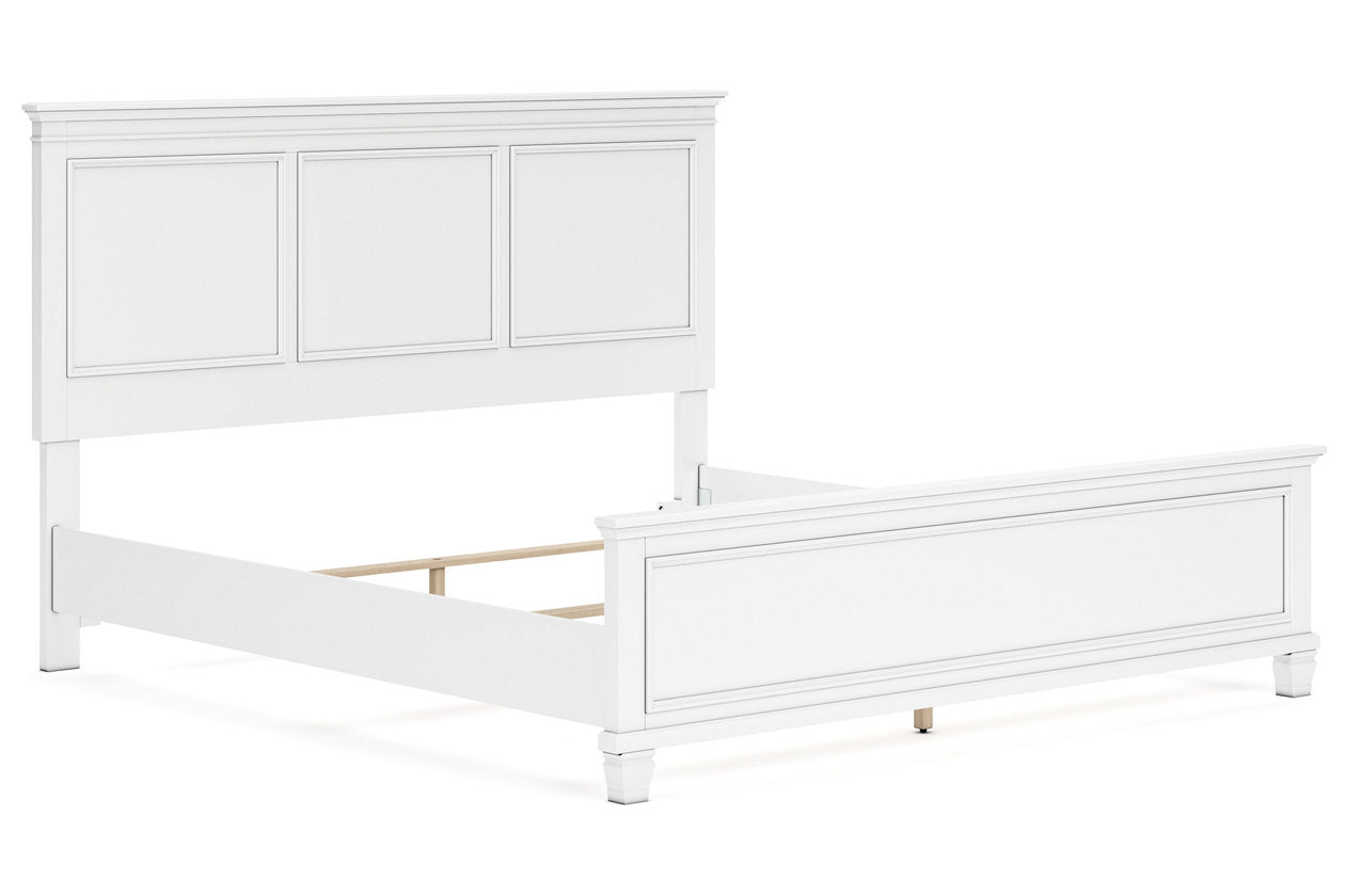 Fortman White King Panel Bed - Ashley - Luna Furniture
